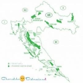 mapa Chorvatsko národní parky