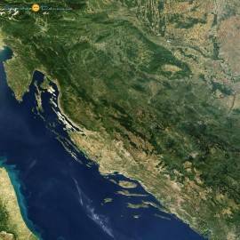 mapa Chorvatsko satelitní